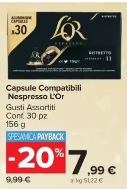 Carrefour Capsule Compatibili Nespresso L'OR offerta