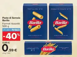 Carrefour PASTA DI SEMOLA BARILLA offerta