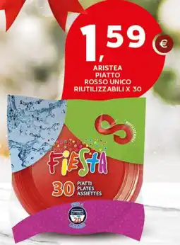 Extra Supermercati Aristea piatto rosso unico riutilizzabili x 30 offerta