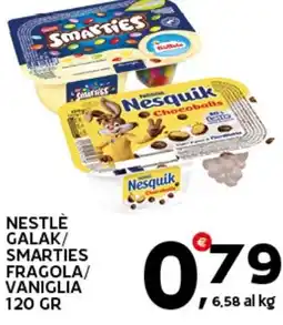 Extra Supermercati Nestlè galak/ smarties fragola/ vaniglia offerta