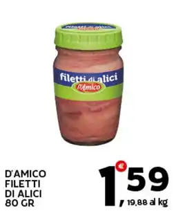 Extra Supermercati D'amico filetti di alici offerta