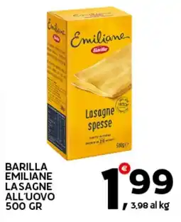 Extra Supermercati Barilla emiliane lasagne all'uovo offerta