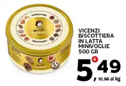 Extra Supermercati Vicenzi biscottiera in latta minivoglie offerta