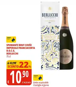 Tigros Spumante brut cuvée imperiale franciacorta d.o.c.g. BERLUCCHI offerta
