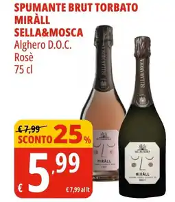Tigros Spumante brut torbato mirall sella&mosca Alghero D.O.C. Rosè offerta