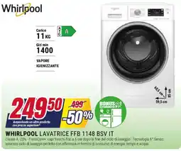 Trony WHIRLPOOL LAVATRICE FFB 1148 BSV IT offerta