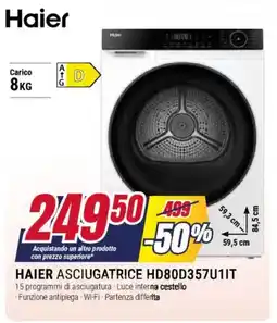 Trony HAIER ASCIUGATRICE HD80D357U1IT offerta