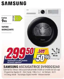 Trony SAMSUNG ASCIUGATRICE DV90DG52A0 offerta