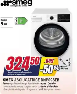 Trony SMEG ASCIUGATRICE DNP09SEB offerta