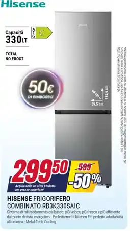 Trony HISENSE FRIGORIFERO COMBINATO RB3K330SAIC offerta