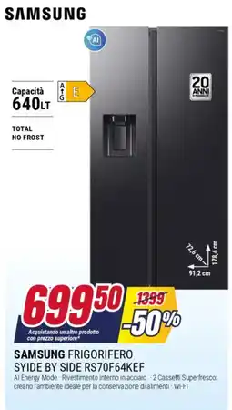 Trony SAMSUNG FRIGORIFERO SYIDE BY SIDE RS70F64KEF offerta
