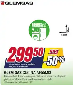 Trony GLEM GAS CUCINA AE55M13 offerta