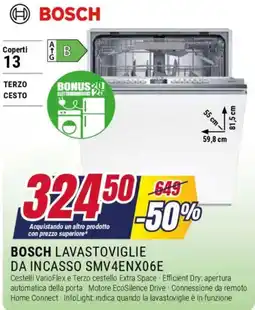 Trony BOSCH LAVASTOVIGLIE DA INCASSO SMV4ENX06E offerta