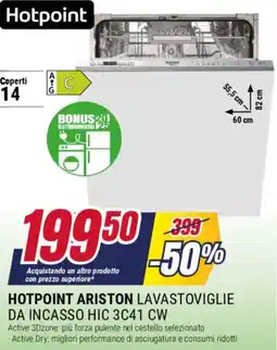 Trony HOTPOINT ARISTON LAVASTOVIGLIE DA INCASSO HIC 3C41 CW offerta
