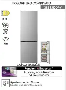 Trony LG FRIGORIFERO COMBINATO GBBSJ10DPY offerta