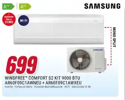 Trony SAMSUNG WINDFREE COMFORT S2 KIT 9000 BTU AR60F09C1AWNEU + AR60F09C1AWXEU offerta