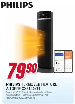 Trony PHILIPS TERMOVENTILATORE A TORRE CX5120/11 offerta