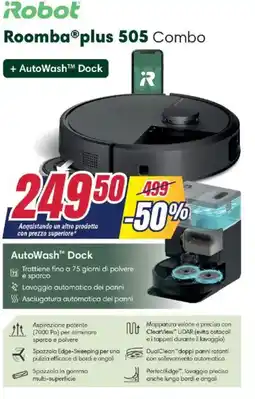 Trony Robot Roomba plus 505 Combo AutoWash Dock offerta