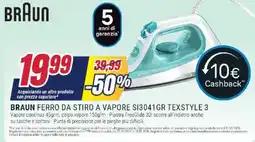 Trony BRAUN FERRO DA STIRO A VAPORE SI3041GR TEXSTYLE 3 offerta