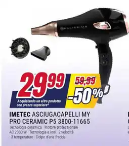 Trony BELLISSIMA IMETEC ASCIUGACAPELLI MY PRO CERAMIC P5 3800-11665 offerta
