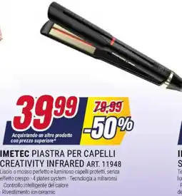 Trony BELLISSIMA IMETEC PIASTRA PER CAPELLI CREATIVITY INFRARED ART. 11948 offerta