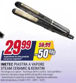 Trony Bellissima imetec piastra a vapore steam ceramic & keratin offerta