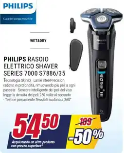 Trony PHILIPS RASOIO ELETTRICO SHAVER SERIES 7000 S7886/35 offerta