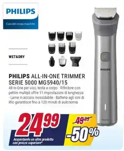 Trony PHILIPS ALL-IN-ONE TRIMMER SERIE 5000 MG5940/15 offerta