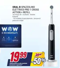 Trony Oral-b spazzolino elettrico pro 1 cross action + refill offerta