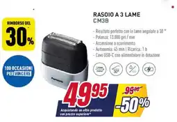 Trony Panasonic RASOIO A 3 LAME CM3B offerta