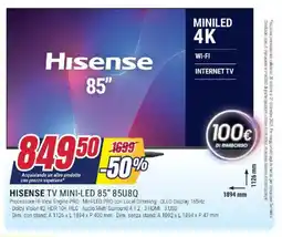 Trony HISENSE TV MINI-LED 85" 85U8Q offerta