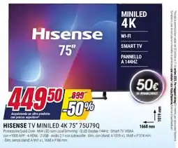 Trony HISENSE TV MINILED 4K 75" 75U79Q offerta