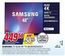 Trony SAMSUNG TV OLED 48" TV-QE48S90FAEXZT offerta