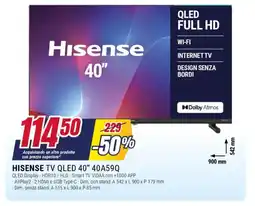 Trony HISENSE TV QLED 40" 40A59Q offerta