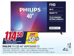 Trony PHILIPS TV LED 40" 40PFS6000/12 offerta