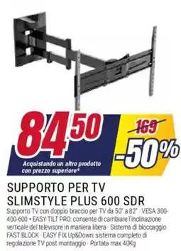 Trony Meliconi supporto per tv slimstyle plus 600 SDR offerta
