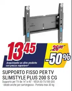 Trony Meliconi supporto fisso per tv slimstyle plus 200 S CG offerta