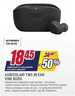 Trony JBL Auricolari tws in ear vibe buds offerta