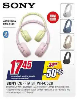 Trony SONY CUFFIA BT WH-C520 offerta