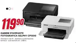 Trony CANON STAMPANTE FOTOGRAFICA SELPHY CP1500 offerta