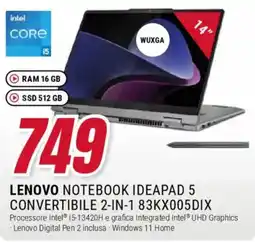 Trony LENOVO NOTEBOOK IDEAPAD 5 CONVERTIBILE 2-IN-1 83KX005DIX offerta