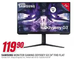 Trony SAMSUNG MONITOR GAMING ODYSSEY G3 24" FHD FLAT offerta