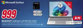 Trony MICROSOFT SURFACE LAPTOP EP2-37027 offerta