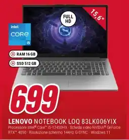 Trony LENOVO NOTEBOOK LOQ 83LK006YIX offerta