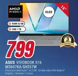 Trony ASUS VIVOBOOK S16 M3607KA-SH037W offerta