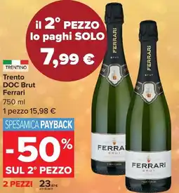 Carrefour Market Trento DOC Brut Ferrari 2 pezzi offerta