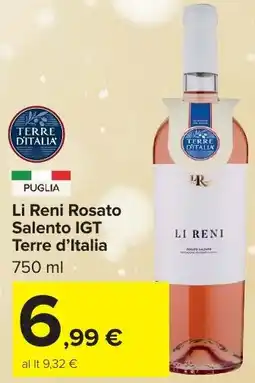 Carrefour Market Li Reni Rosato Salento IGT Terre d'Italia offerta