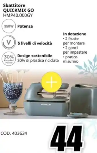 Kenwood sbattitore quickmix go HMP40.000GY