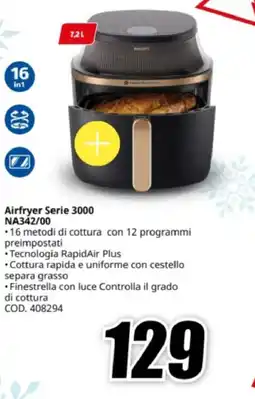 MediaWorld PHILIPS Airfryer Serie 3000 NA342/00 offerta