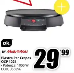 MediaWorld ok. Piastra Per Crepes OCP 1024 offerta